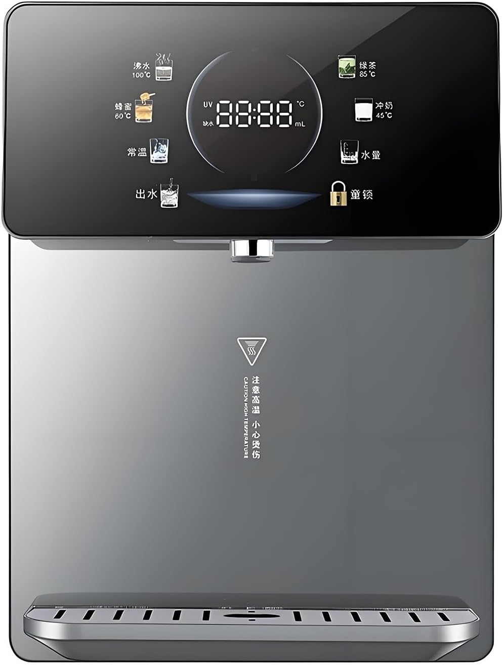 2200W Wall-Mounted Water Dispenser with Safety Children's Lock, Adjustable Temperature, Large Screen Touch, Hot Water 25L/h, for House/Office(Gray)