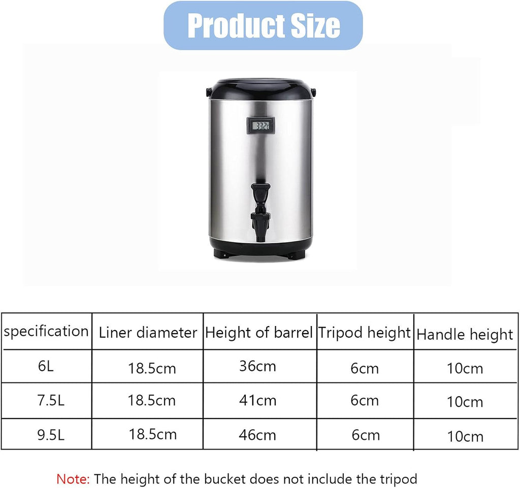 Drink Dispenser Hot Water Dispenser with Tap and Stand, Commercial Thermal Beverage Dispenser for Home Party Buffe Hot Water Coffee Milk Juice Keep Warm for 6-8 Hours for Parties