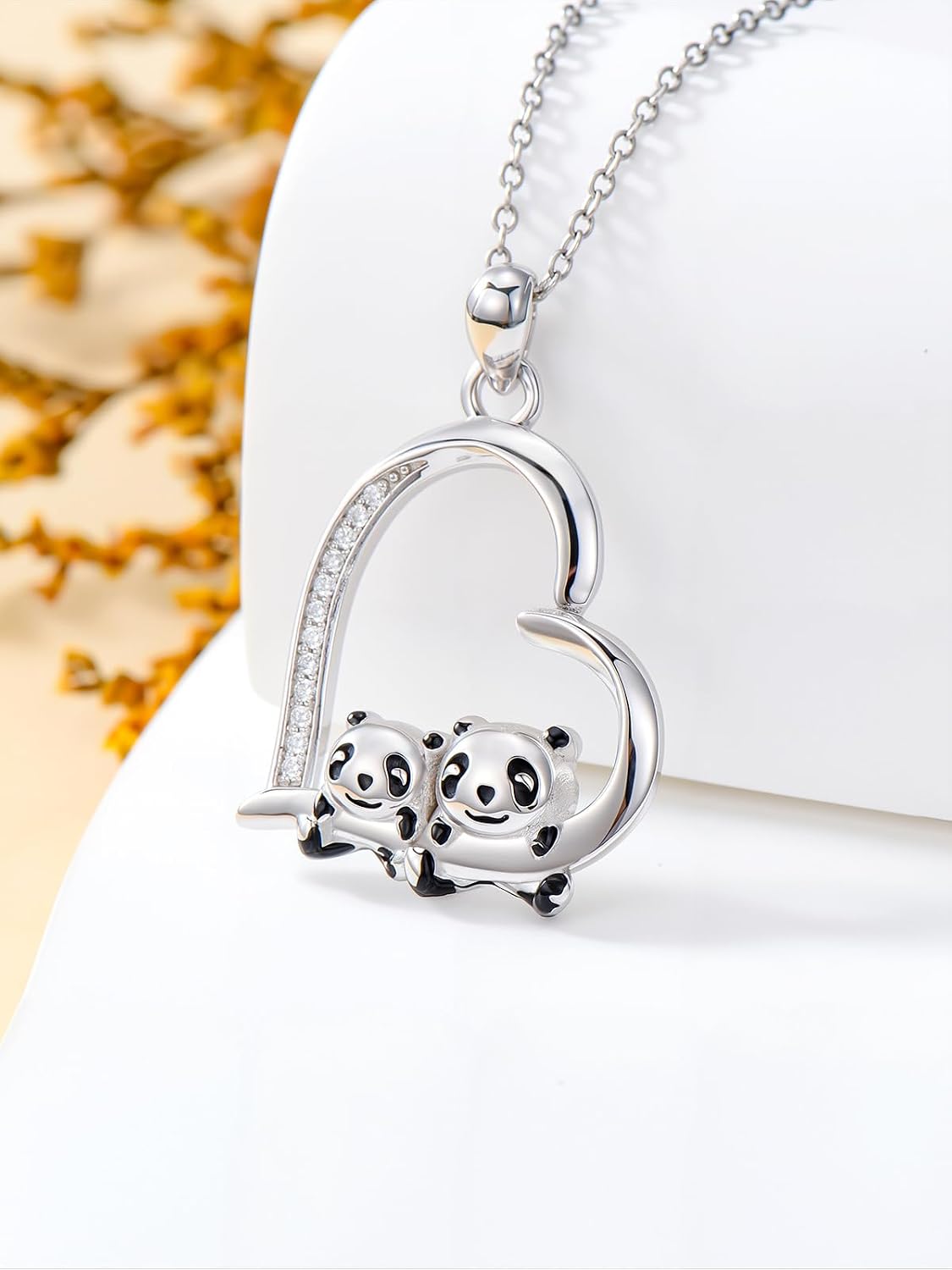 ZBA Natural Diamond Animal Necklaces for Women, 18k Gold Plated 925 Sterling Sliver Fine Jewelry Meaningful Gifts (Color F-G/Clarity I1-I2)