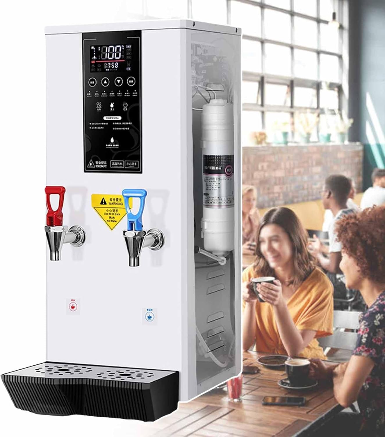 Automatic Hot Water Boiler, 2500 W Hot Water Dispenser, Adjustable Temperature, Stepping Type Boiling Water Machine, Meet Daily and Commercial Boiling Water Supply Needs,White