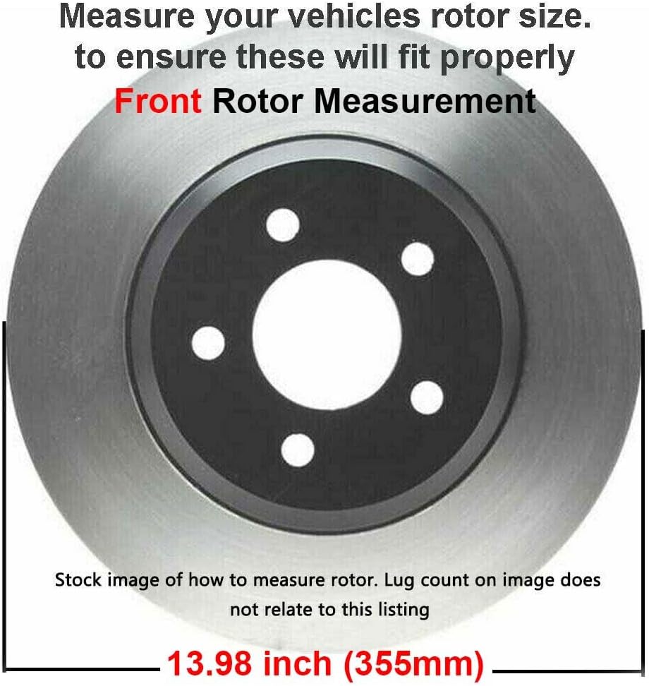 Detroit Axle - Front Brake Kit for INFINITI G37 M37 FX50 M56 Q50 Q60 Q70 Q70L QX70 Nissan 370Z Brake Rotors and Ceramic Brakes Pads Replacement: 13.98' inch Rotors