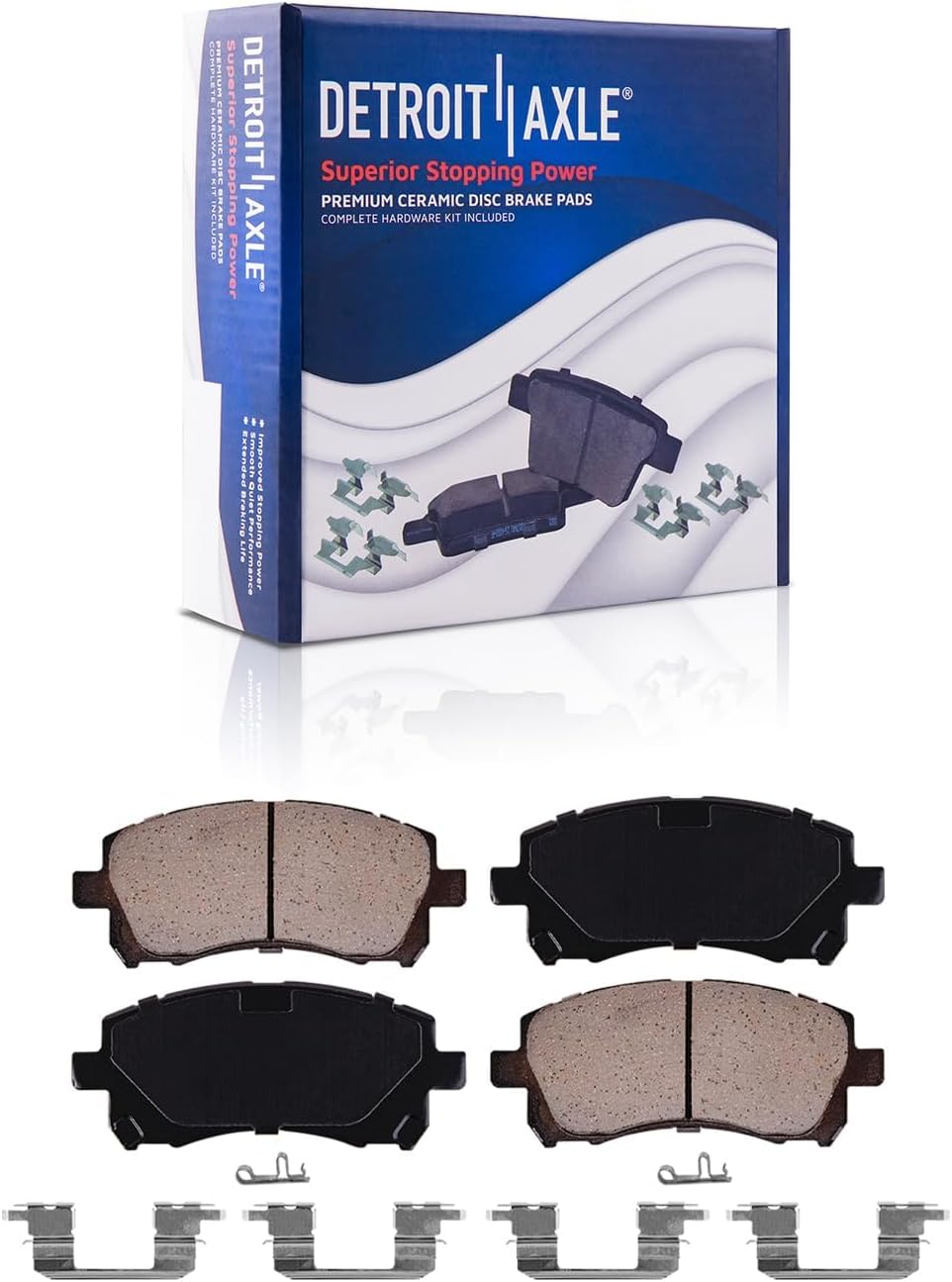 Detroit Axle - Brake Kit for 1998-2001 Subaru Impreza 1998-2002 Forester, Front and Rear Disc Brake Rotors Ceramic Brake Pads w/Hardware Replacement