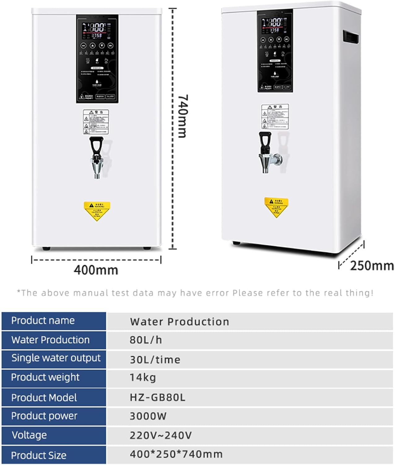 Hot water dispenser 2500W commercial Kettle Combination Automatic Water Boilers Warmers With LCD Display Step-Heating Hot Water Dispenser Countertop,80L