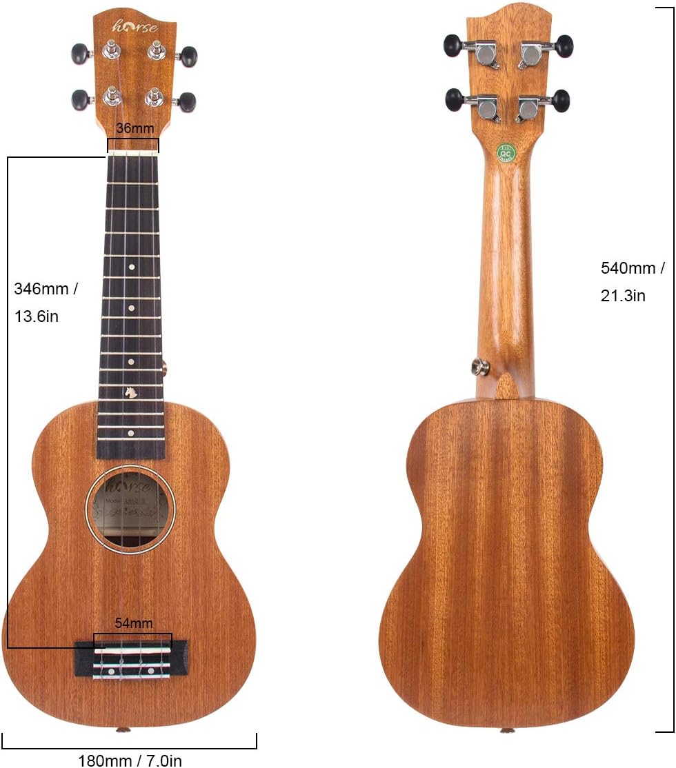 Ukulele, 21 Inch Professional Soprono Ukelele for Adults Horse Uke Beginner Kit W/Gig Bag Strap OEM Strings Hawaiian Guitar Ukalalee Yukalalee Ukalele Yukelele