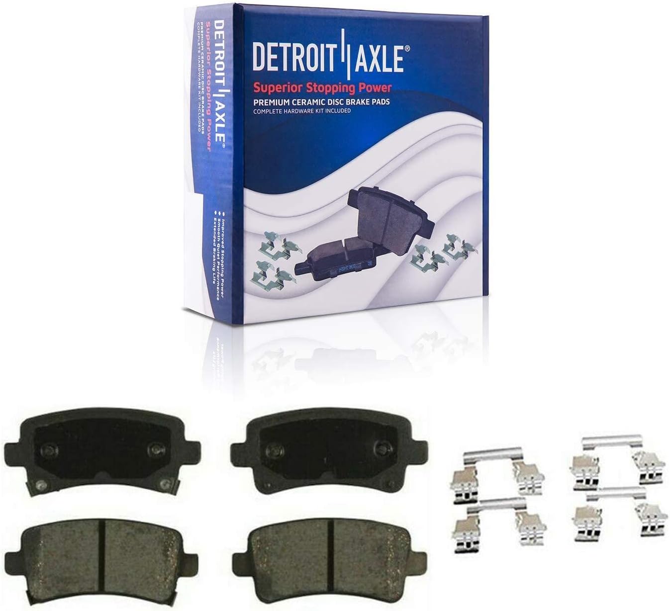 Detroit Axle - Brake Kit for Buick Lacrosse Regal Allure Chevy Impala Malibu, 12.64'' Front and 12.4'' Rear Drilled Slotted Brake Rotors Ceramic Brake Pads Wheel Lug Nuts Socket Keys Replacement