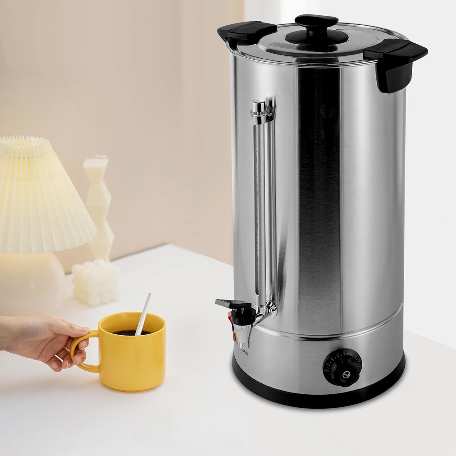 25L Hot Water Dispenser, Electric Hot Water Boiler Stainless Steel Tea Urn Coffee Boiler Water Boiler, Electric Kettle Temperature Control With Practical Faucet for Hot Drinks