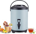 Stainless Steel Hot And Cold Water Dispenser 6L 8L 10L 12L Urn Boiler - Portable Large Capacity Sealing Teapot With Faucet For Catering, Office, Hotels, Party(Blue,10L)