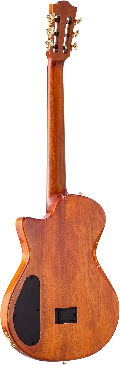 Bromo Ben 2c Natural Nylon String Guitar, Thinline Fully Chambered Semi-Hollow Body Guitar