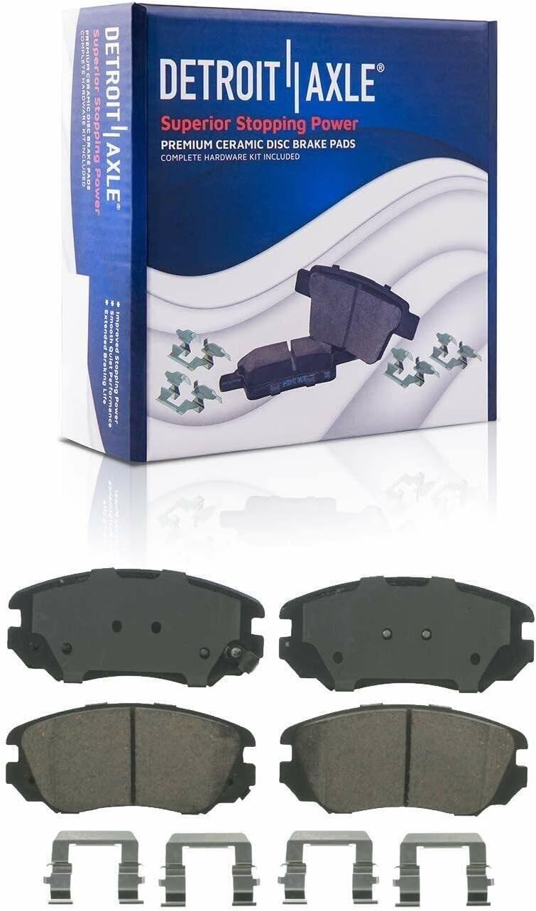 Detroit Axle - Front Wheel Bearing Hubs Brake Kit for Chevy Malibu Impala Equinox GMC Terrain Buick Regal LaCrosse Saab 9-5, Brake Rotors Brake Pads Wheel Bearing Hubs Wheel Lug Nuts Replacement