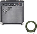 Fender Frontman 10G Guitar Amplifier (2311000000) Bundle with Fender 13ft Straight/Straight Joe Strummer Instrument Cable (Drab Green)