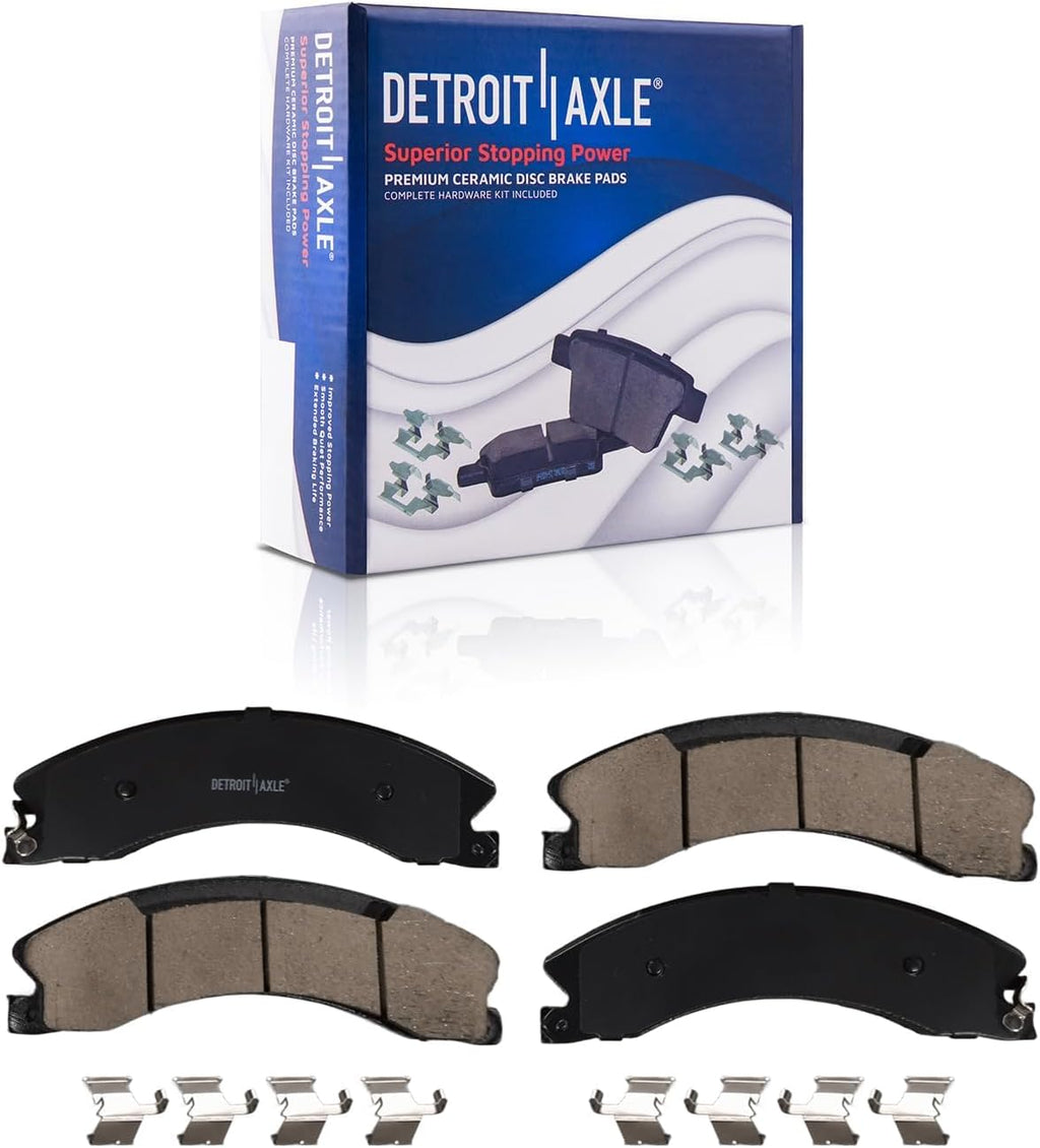 Detroit Axle - Brake Kit for 2012-2021 Nissan NV1500 NV2500 NV3500 Replacement Drilled and Slotted Disc Brake Rotors Ceramic Brake Pads : 14.17' inch Front and 14.36' inch Rear Rotor