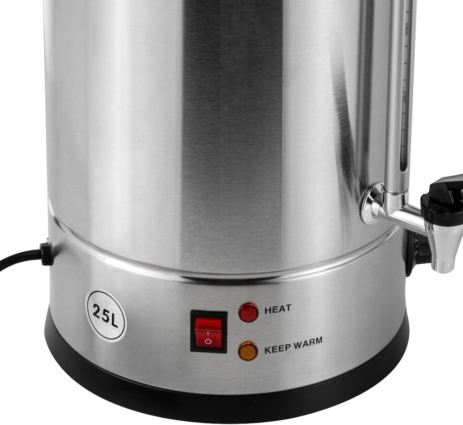 Commercial Coffee Urn & Hot Beverage Dispenser,25L Stainless Steel Large Capacity Hot Water Dispense with Anti-Dry Burn Protection Control Double-Layer Barrel Wall & Thermostable Design for Coffee Tea