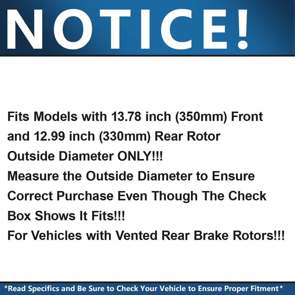 Detroit Axle - Brake Kit for Mercedes-Benz GL320 GL350 GL450 GL550 ML320 ML350 ML450 ML500 ML550 R350, 13.78' inch Front & 12.99' inch Rear Disc Brake Rotors Ceramic Brakes Pads Replacement