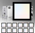 ASD LED 5' Square Flush Mount Light | 10W 740LM 3000-5000K 120V | 3CCT, Dimmable, Ultra Slim, ETL Listed | Thin Surface Lamp, Bedroom Ceiling Lighting | Black, 12 Pack