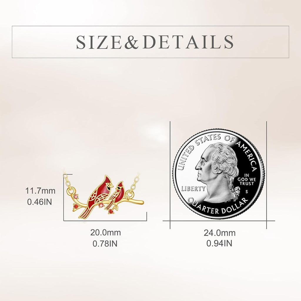 KECHO 14K Gold Red Cardinal/Hummingbird/Ladybug/Dragonfly Necklace Gifts for Women Pendant Memorial Jewelry