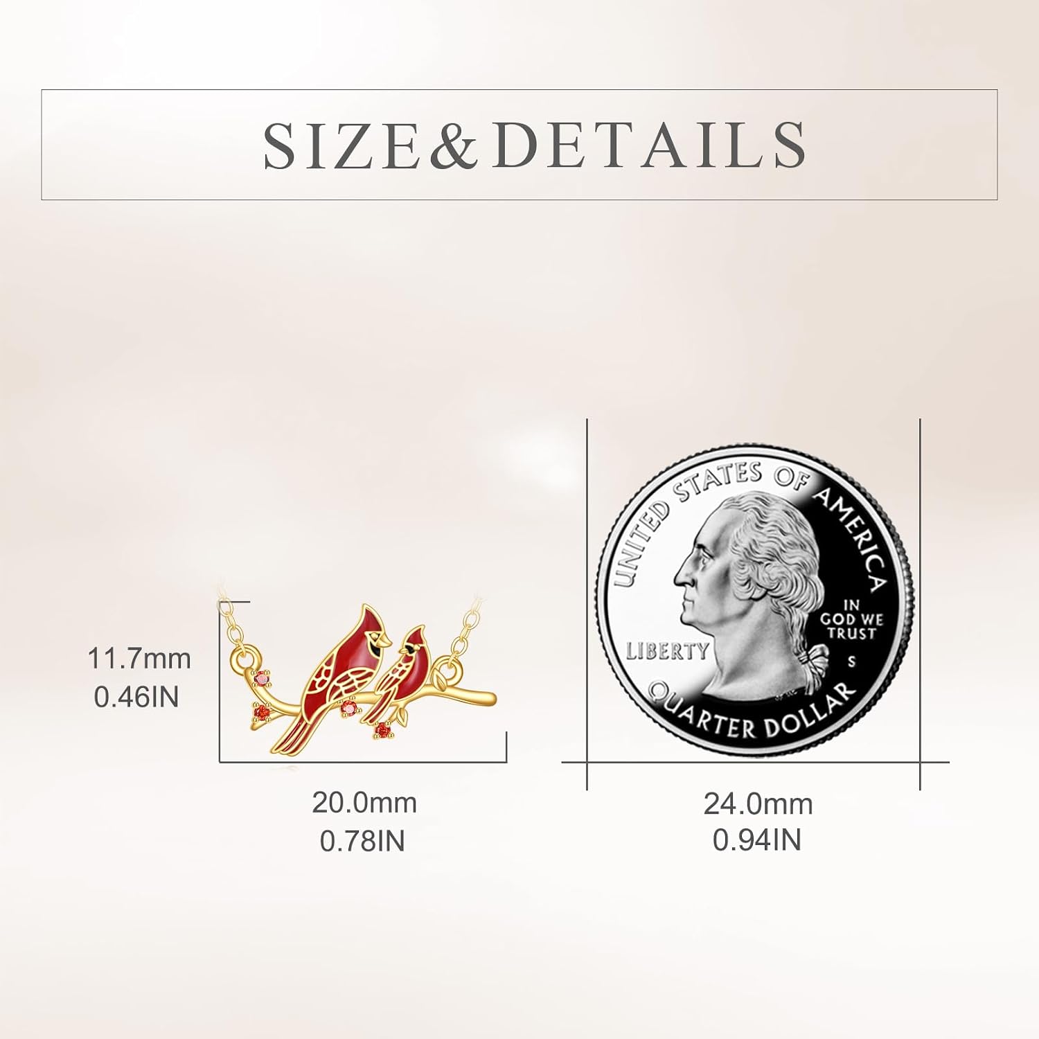 KECHO 14K Gold Red Cardinal/Hummingbird/Ladybug/Dragonfly Necklace Gifts for Women Pendant Memorial Jewelry