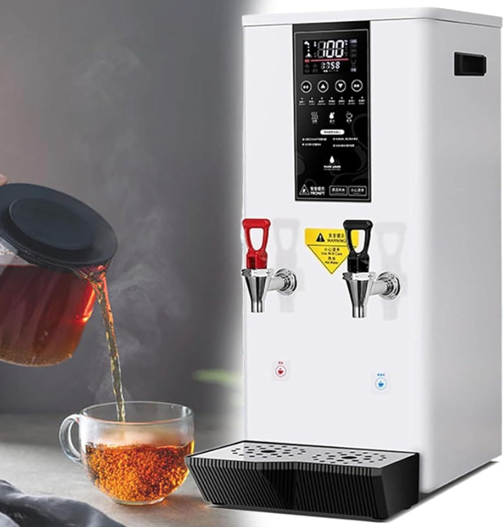 Commercial Instant Water Dispenser, 3000 w Desktop Electric Hot Water Boiler, 60°C to 100°C Adjustable, Automatic Hot Water Pot Digital Control Panel/Auto Temperature Control White