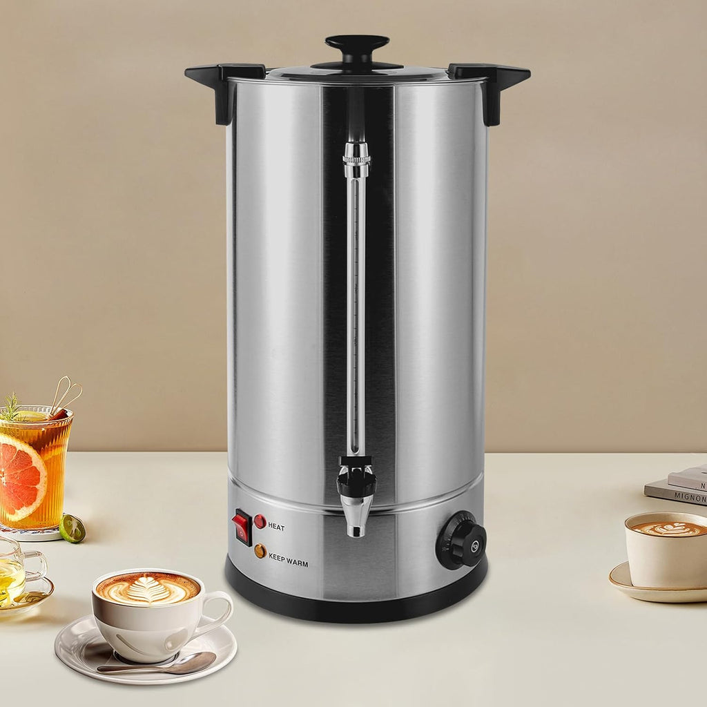 25L Hot Water Dispenser, Electric Hot Water Boiler Stainless Steel Tea Urn Coffee Boiler Water Boiler, Electric Kettle Temperature Control With Practical Faucet for Hot Drinks