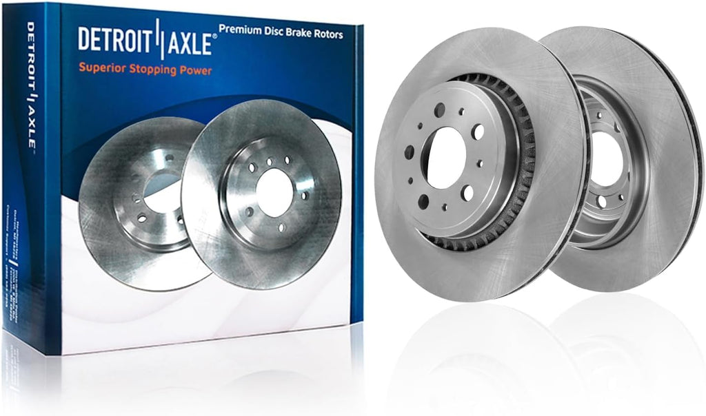 Detroit Axle - Brake Kit for 03-14 Volvo XC90, Disc Brake Rotors Brakes Pads 2003 2004 2005 2006 2007 2008 2009 2010 2011 2012 2013 2014 Replacement : 13.23' inch Front and 12.13' inch Rear Rotor