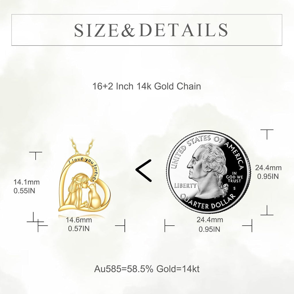 KECHO Christmas Gifts 14k Solid Gold Animals Necklace for Women Giraffe Bee Elephant Ladybug Koala Axolotl Horse Unicorn Cat Necklaces Pendant Jewelry Mothers Day Birthday for Mom Wife Friends