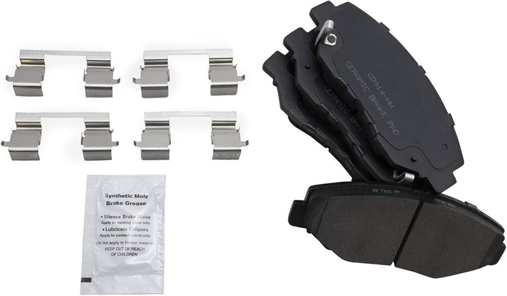TRQ Front Brake Pad and Rotor Set Ceramic Vented Rotors Calipers Compatible with 2014-2015 Acura ILX 2003-2017 Honda Accord 2013-2015 Civic