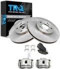 TRQ Front Brake Pad and Rotor Set Ceramic Vented Rotors Calipers Compatible with 2001-2003 Acura CL 1999-2008 TL 2003-2009 Honda Accord
