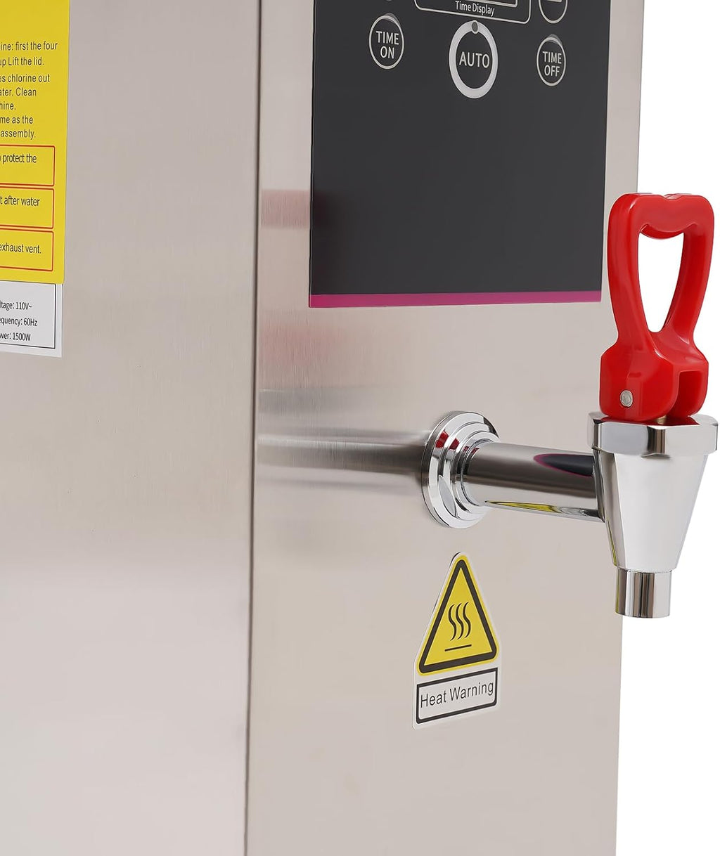 Commercial Hot Water Dispenser, Electric Water Boiler,10L Boiling Water Dispenser with Timing Function, Stainless Steel Liner and LCD Display for Tea Coffee Shop Dessert Shop Hotel (Silver)