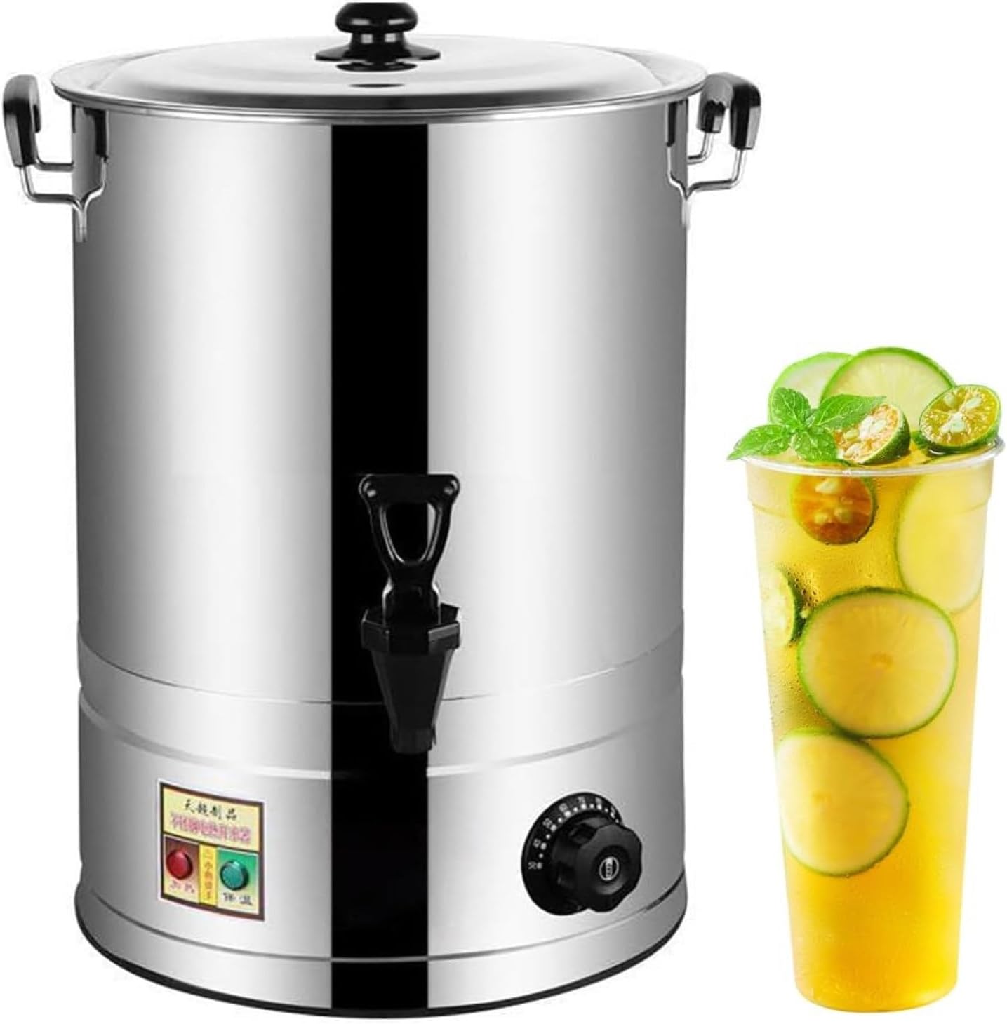 20L/30L/40L Commercial Coffee Urn Hot Water Boiler Dispenser Soup Kettle Buffet Warming Pot For Parties Office Catering Events Meeting Rooms(With faucet,20L)
