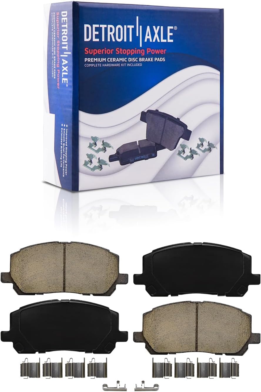 Detroit Axle - Brake Kit for 04-07 Toyota Highlander Replacement 2004 2005 2006 2007 Disc Brake Rotors Ceramic Brakes Pads Front and Rear