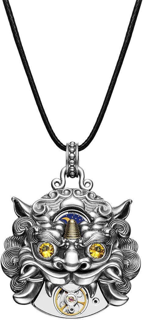 SEA-GULL Seagull Fengshui Pixiu Pendants Antique Finish Cooper+Yellow Zircon Jewelry Watch Movement Necklaces Chain Women Men Wealth Luck, NTHB70000