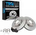 TRQ Front Ceramic Brake Pad and Rotor Set Compatible with 17-18 Hyundai Sonata Plug-In Hybrid 18-20 Kia Optima SX 19-21 Hyundai Kona SE All Wheel Drive 19-21 Veloster Turbo 17-18 Kia Soul