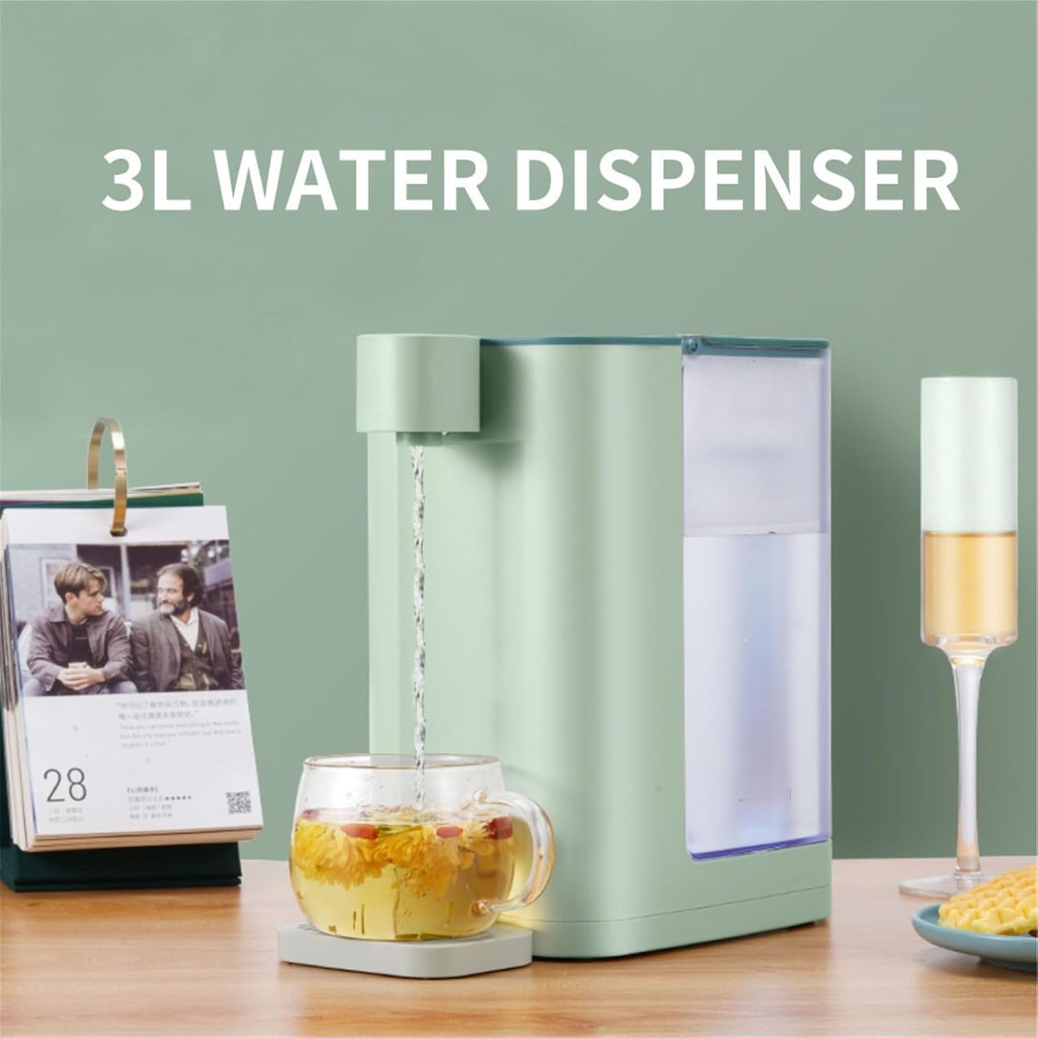 Hot and Cold Water Dispenser Instant Desktop Water Dispenser 3-Second Fast Heating Desktop Water Heater Mini Smart Water Dispenser(White)