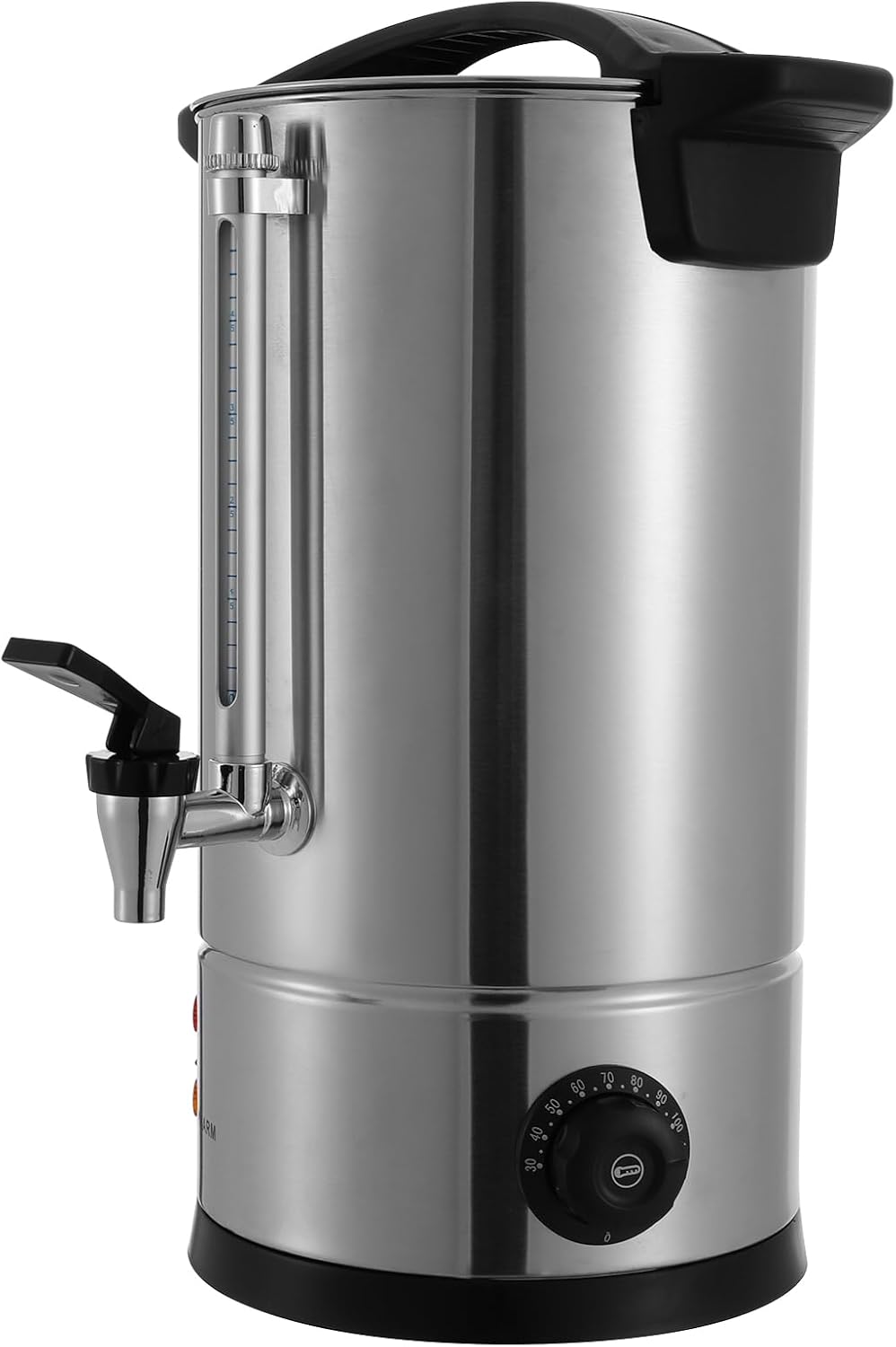 Commercial Coffee Urn, 1500w 6.6Gal 304 Stainless Steel Electric Coffee Maker Fast Brew Hot Water Dispenser Large Capacity Coffees Pot Hot Beverage Dispenser for Buffet Catering Wedding