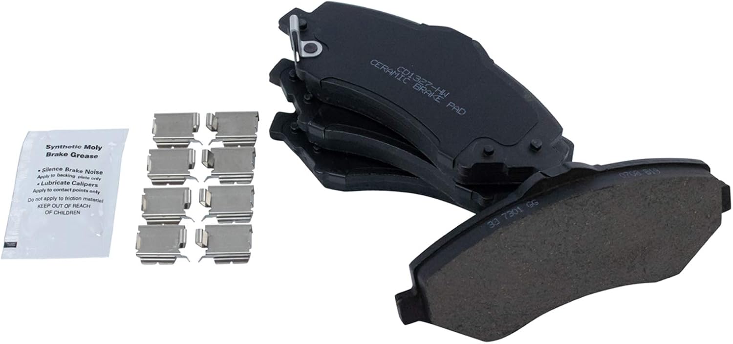TRQ Front Brake Pad and Rotor Set Ceramic Vented Rotors Calipers Compatible with 2007-2012 Jeep Wrangler