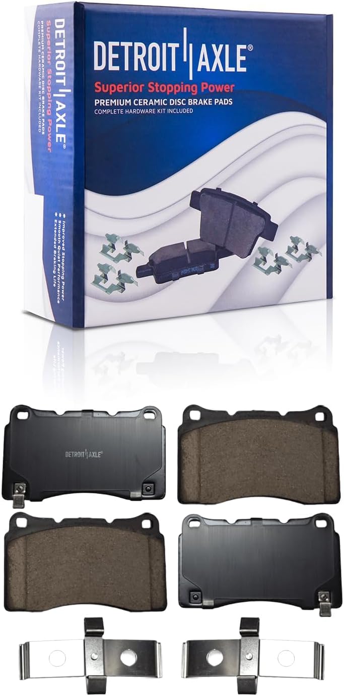 Detroit Axle - Brake Kit for Hyundai 10-16 Genesis Coupe 13.39' inch Front and 12.99' inch Rear Disc Brake Rotors Ceramic Brake Pads with Hardware 2010 2011 2012 2013 2014 2015 2016 Replacement
