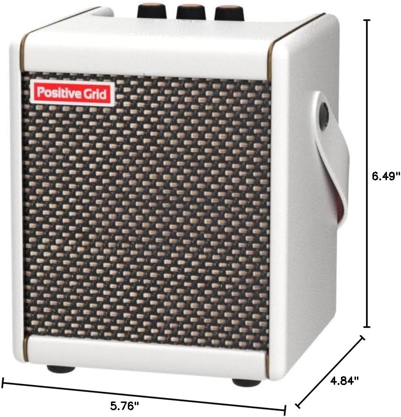 Positive Grid Spark MINI 10W Small Smart Guitar Amp & Bluetooth Speaker | Portable Sound for Guitar Playing at Home or On the Go | Pearl