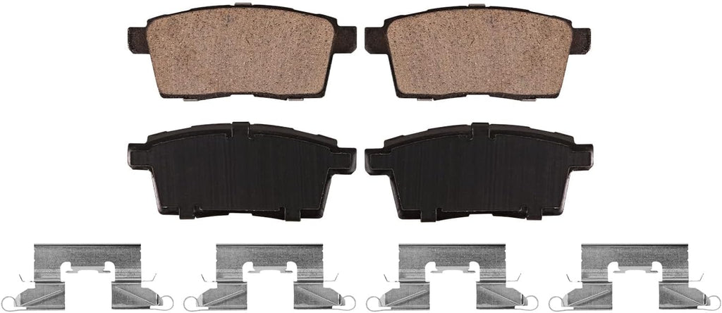Detroit Axle - AWD Rear Drilled Brake Rotors Ceramic Brake Pads + Wheel Hub Bearing Replacement for 2007-2010 Ford Edge Lincoln MKX - 8pc Set