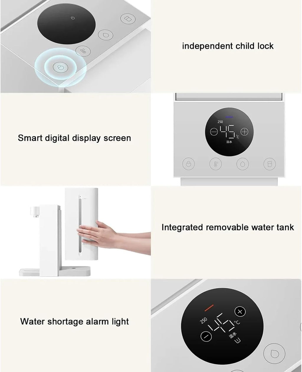 Water Dispenser Instant Hot Water Dispenser for Home 2.5L Water Heated Cooler Pump Dispenser Thermostat Desktop Portable Water Cooler