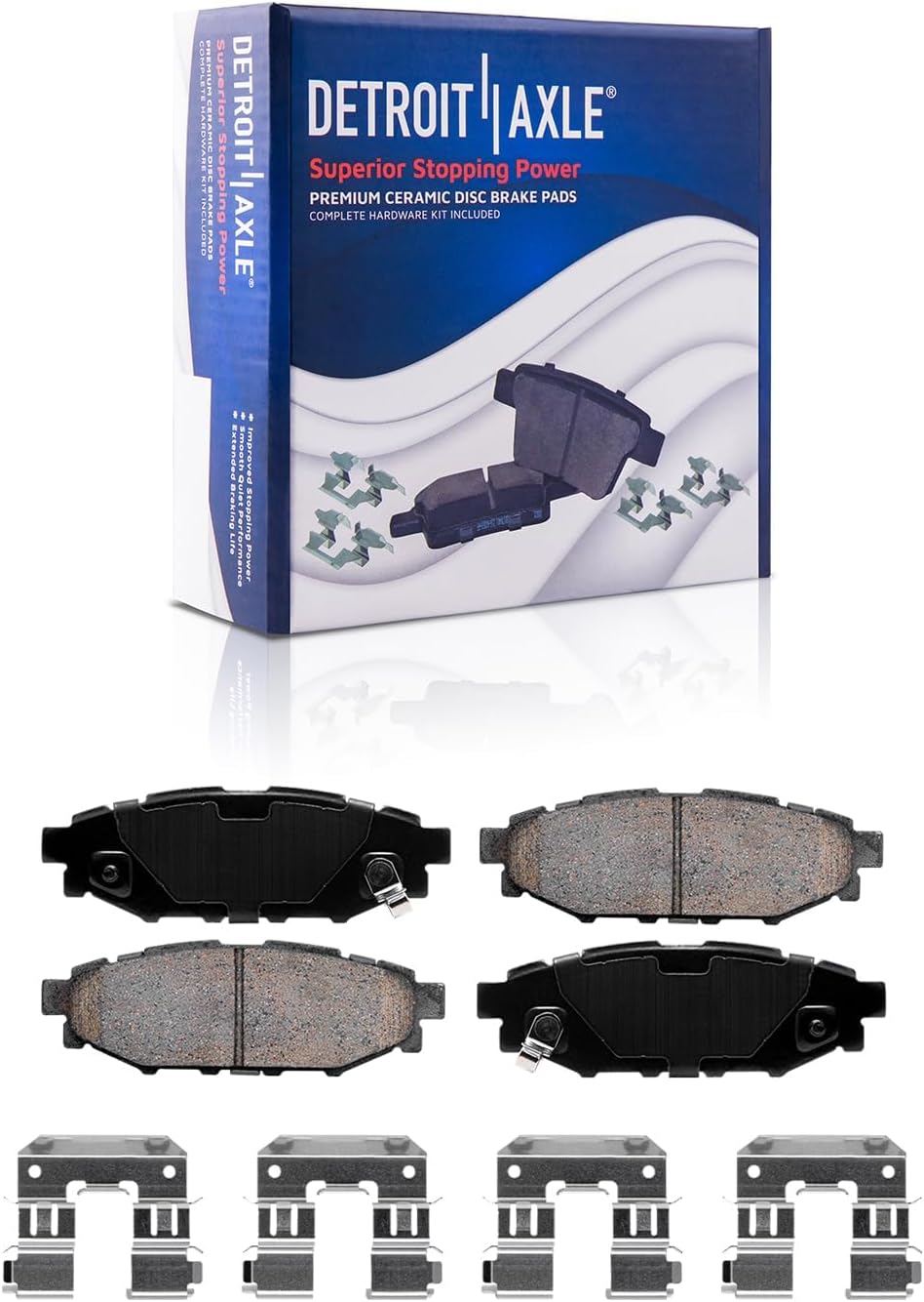 Detroit Axle - 8pc Brake Kit for Subaru Outback Forester Impreza Legacy, Drilled and Slotted Disc Brake Rotors Ceramic Brakes Pads Replacement : 11.54' Inch Front and 11.26' inch Rear Rotor