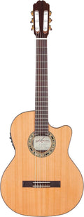 Kremona Fiesta TLR Thin Body Nylon-String Acoustic-Electric Guitar – Natural Finish – Handmade in Europe – Padded Gig Bag Included