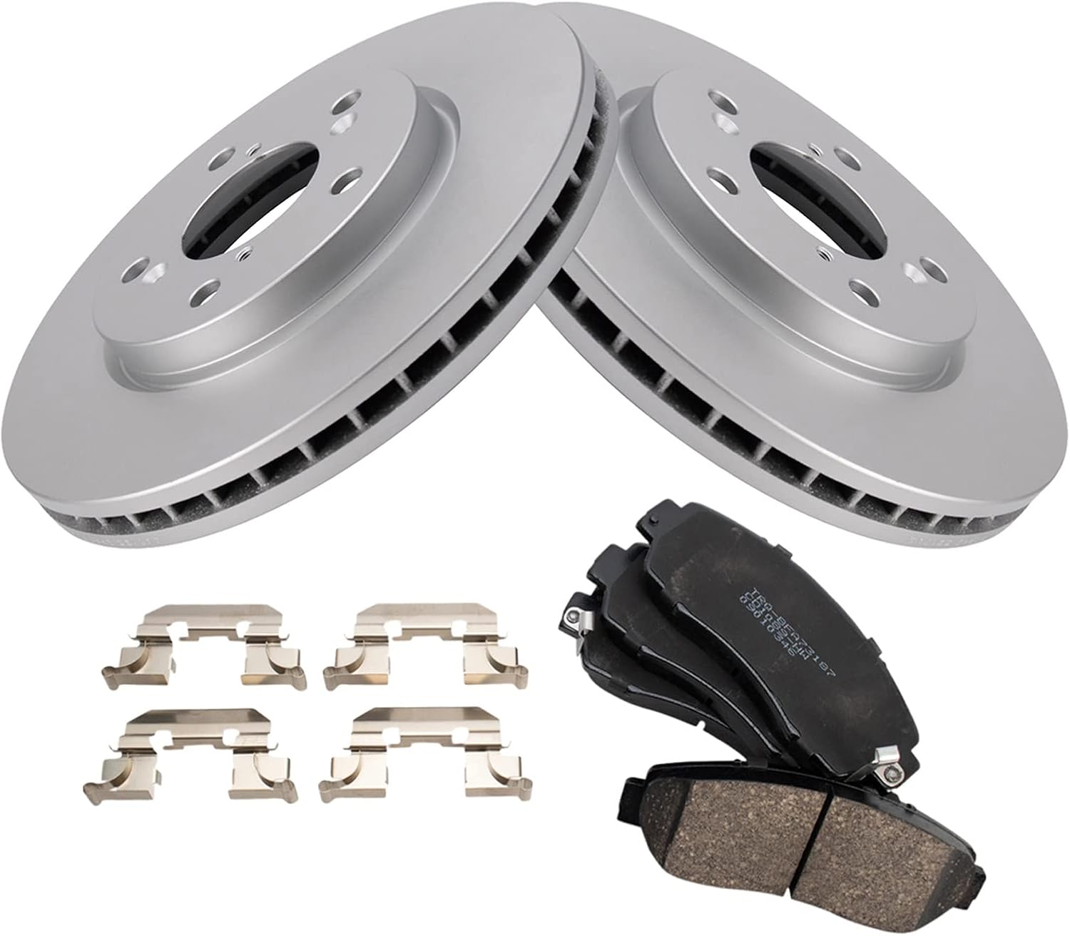 TRQ Front Ceramic Brake Pad and Rotor Set Coated Compatible with 2005-2010 Honda Odyssey