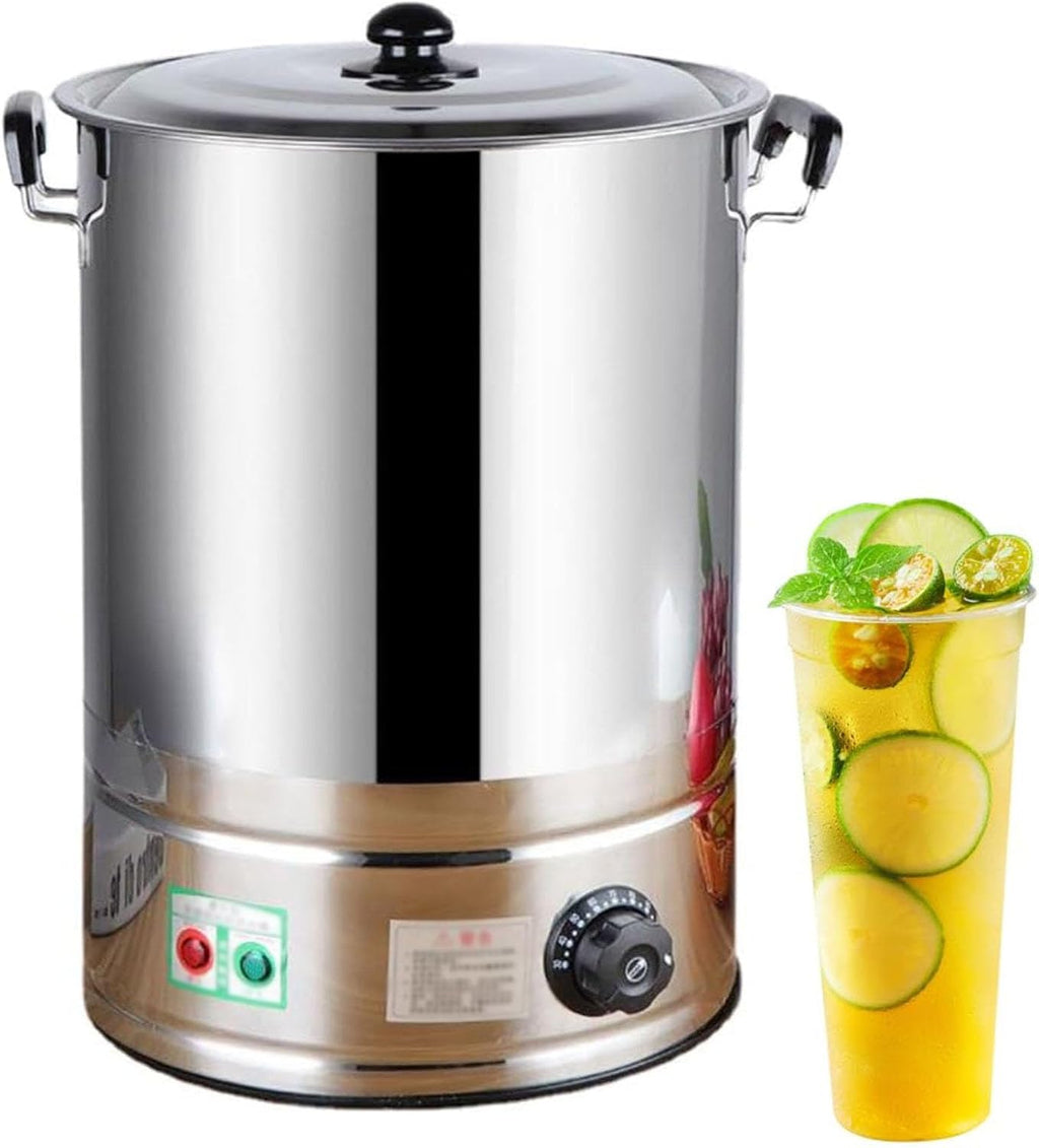 30L/40L Commercial Catering Urn, Hot Water Boiler Dispenser, Soup Kettle Buffet Warming Pot, 30-110°C Temperature Control Knob, Electric Boiling Water Bucket,No Faucet,30L
