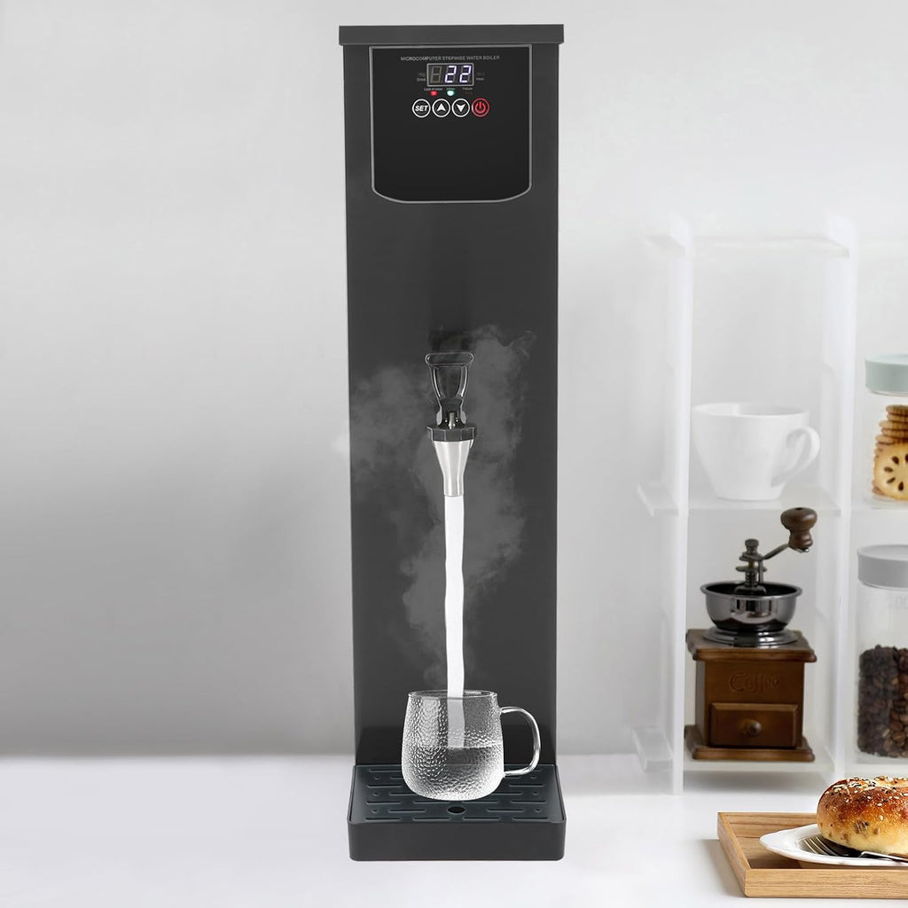 30L/7.93Gal Commercial Commercial Hot Water Boiler, Electric Countertop Dispenser, Step-heating Temperature Control 86°F-206°F, for Tea Coffee Office Restaurant, 3000W