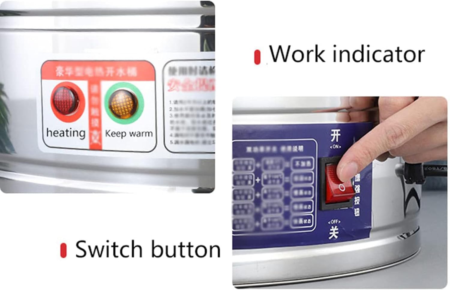 20-50L Litre Electric Stainless Steel Catering Hot Water Boiler Tea Urn Commercial With Temperature Adjustment, Stainless Steel Water Boilers Kettle(50l)