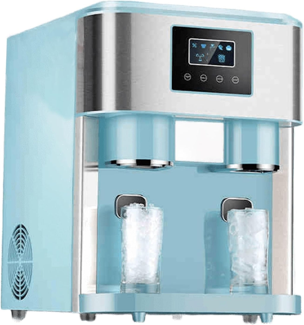 3-in-1 Portable Water Cooler Dispenser Built-in Ice Maker Countertop Crushed Ice Water Dispenser Multi-function for Home Office 34 * 45.5 * 45.5cm(Blue)