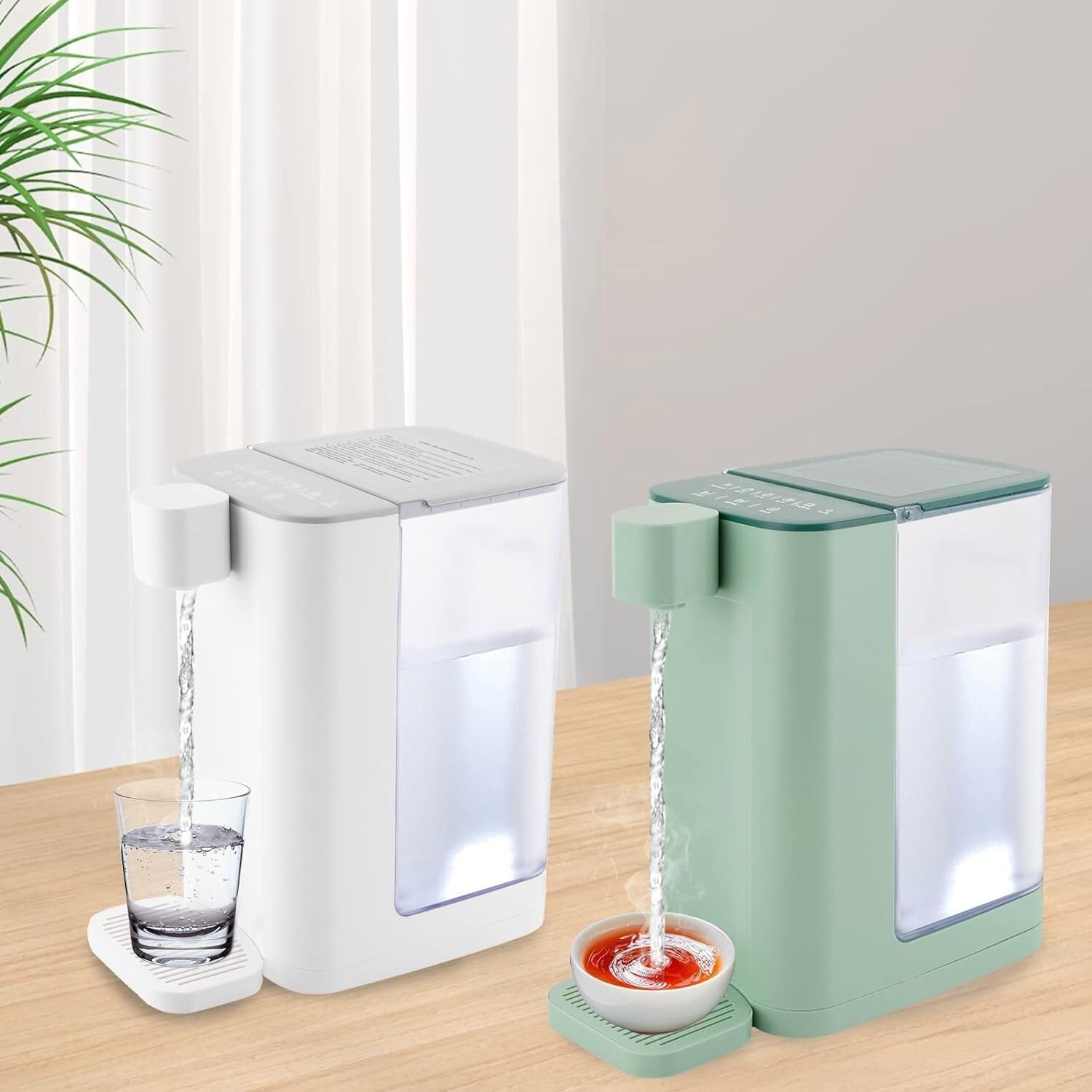 Electric Hot Water Pot Urn, Instant Hot Water Dispenser with Adjustable 5 Temperatures for Making Tea, Coffee, Hot Milk, 3L Water Tank Capacity/White