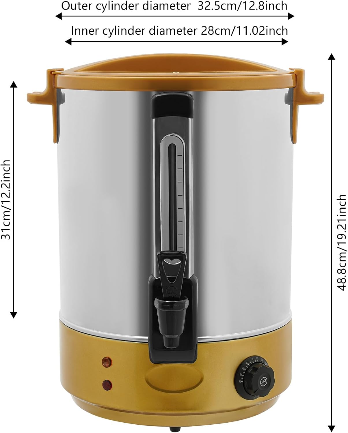 Electric Hot Water Dispenser, 2800W Commercial Water Boiler with Temperature Control, Large Capacity Heater, Electric Heat Preservation Bucket, for Coffee, Tea & Party Use