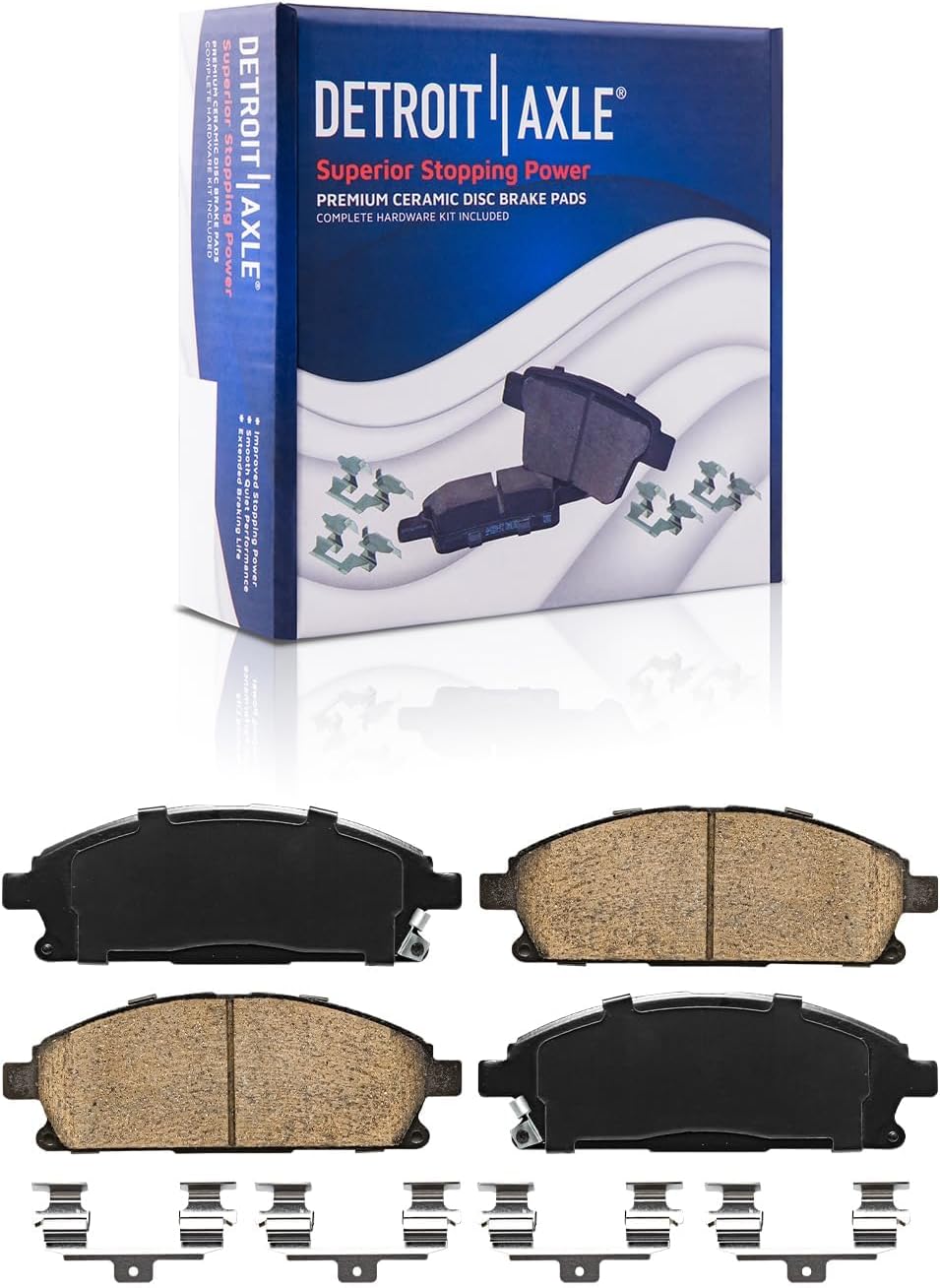 Detroit Axle - 8pc Brake Kit for 2003 2004 2005 2006 Acura MDX, Disc Brakes Rotors Ceramic Brake Pads Replacement : 11.81' inch Front and 12.32' inch Rear Rotors