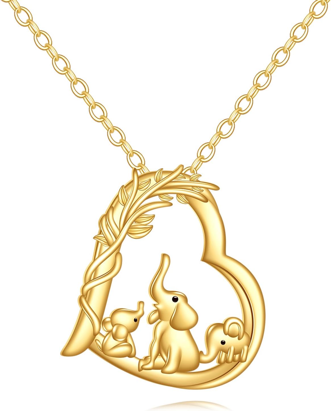 KECHO Christmas Gifts 14k Solid Gold Animals Necklace for Women Giraffe Bee Elephant Ladybug Koala Axolotl Horse Unicorn Cat Necklaces Pendant Jewelry Mothers Day Birthday for Mom Wife Friends