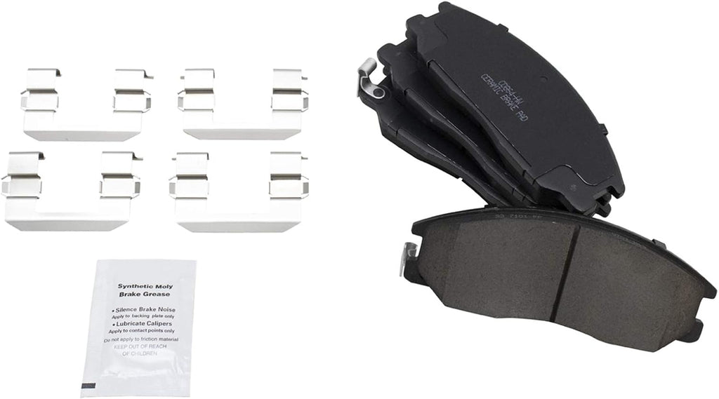 TRQ Front and Rear Brake Pad and Rotor Set Ceramic Vented Solid Rotors Compatible with 2001-2006 Hyundai Santa Fe